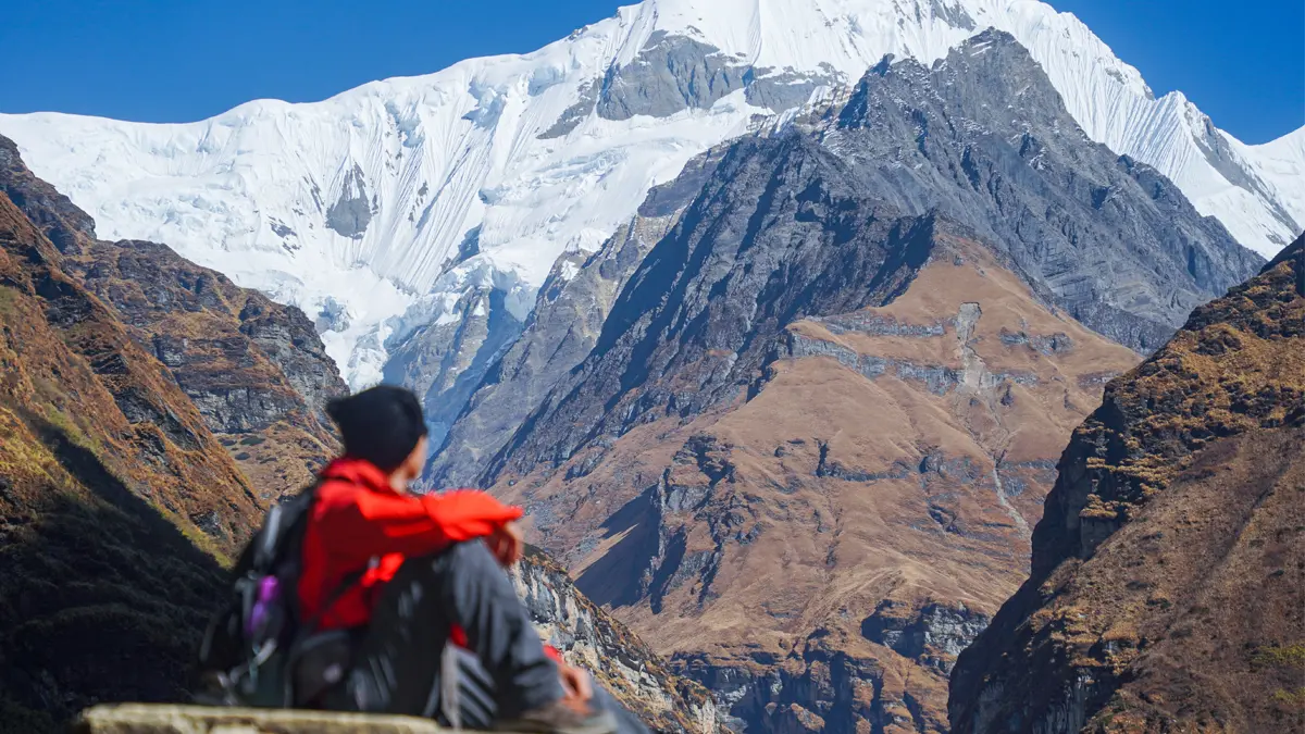 annapurna base camp trek with poonhill mountain view