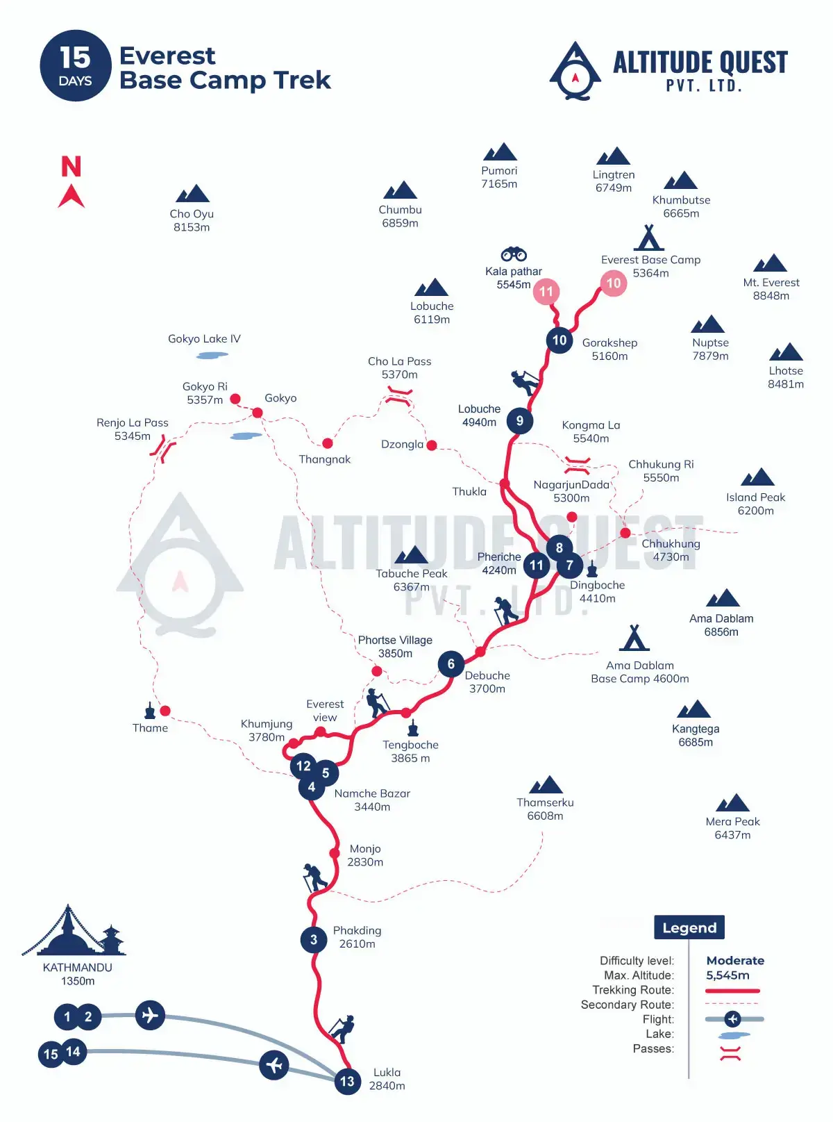 Everest Base Camp Trek Route Map
